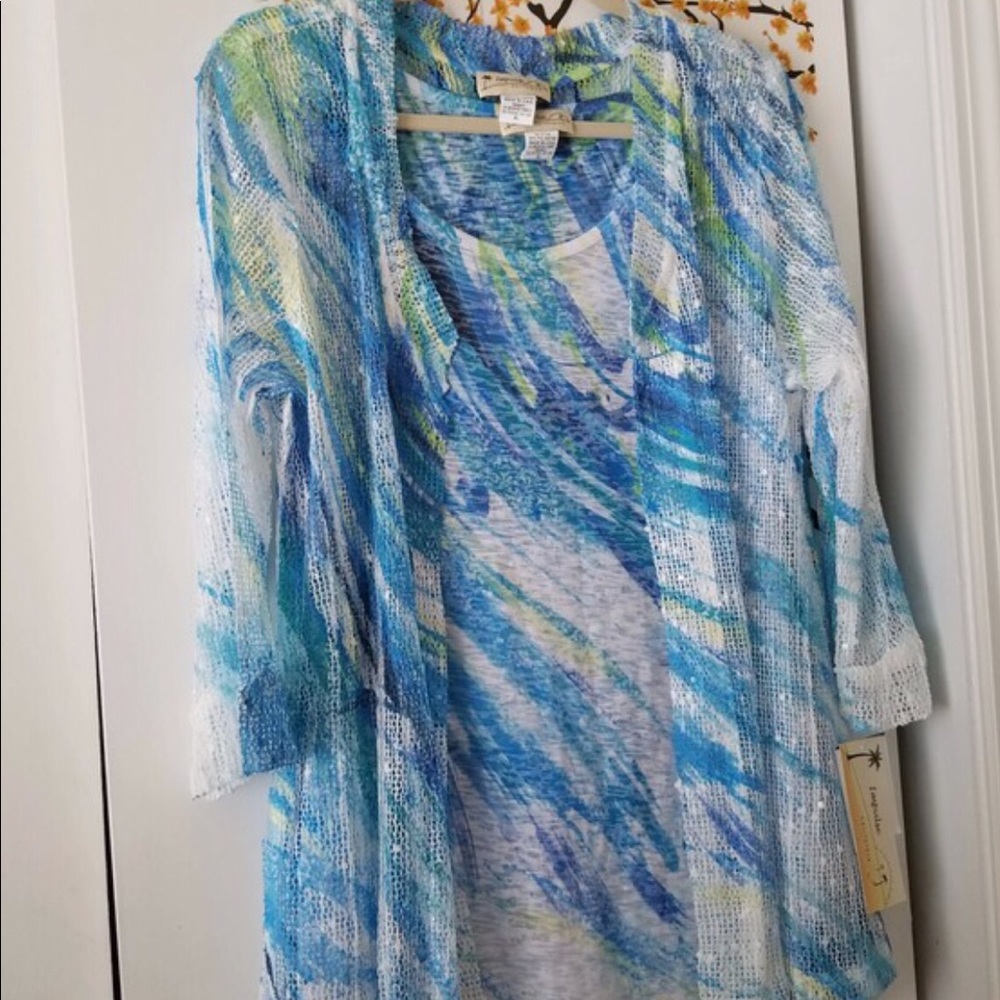 NWT Impulse California Light Tank/Cardigan Set